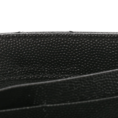 Saint Laurent Grain De Poudre Matelasse Chevron Monogram Flap Wallet Black 8 of 9
