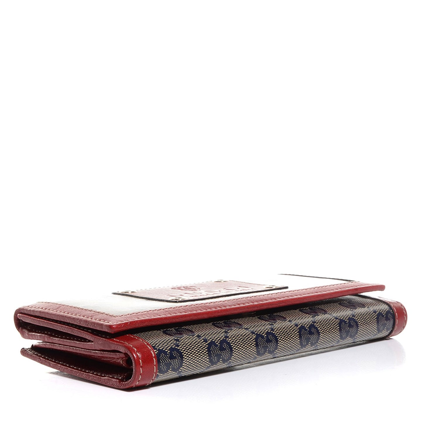 Crystal Monogram Continental Wallet Red Navy