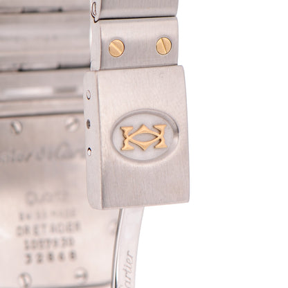 Cartier Stainless Steel 18K Yellow Gold 24mm Santos De Cartier Galbee Quartz Watch 4 of 8