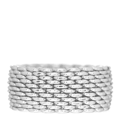 Tiffany Sterling Silver Somerset Mesh Ring 53 6.5 3 of 4