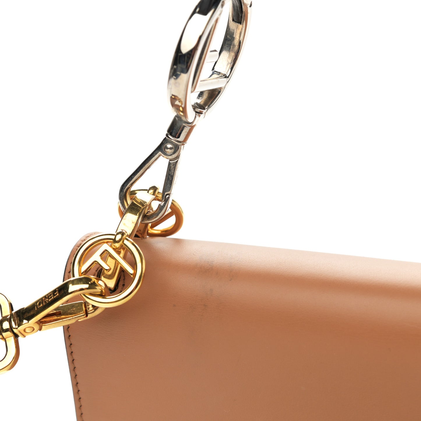 Vitello Century F is Fendi FF Embossed Kan I Shoulder Bag Orzo Tobacco