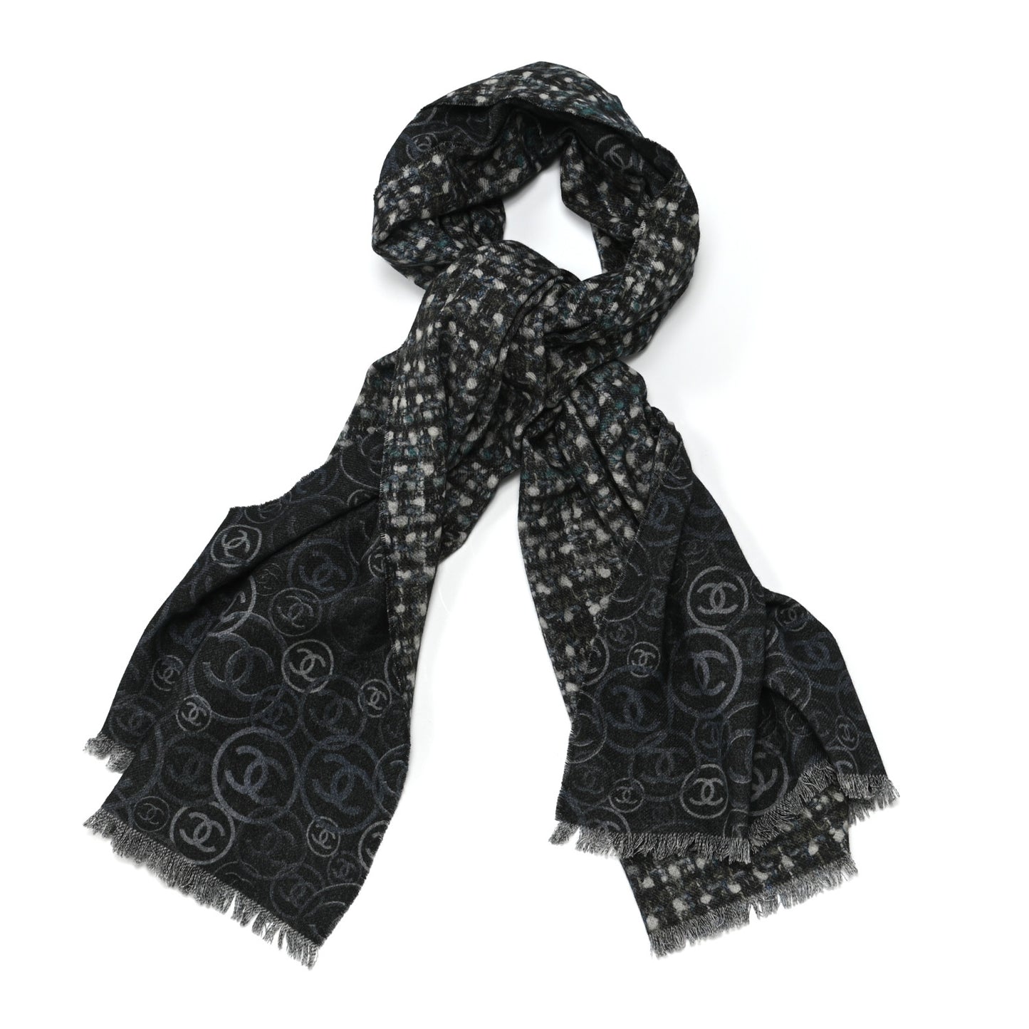 Cashmere CC Logo Scarf Grey