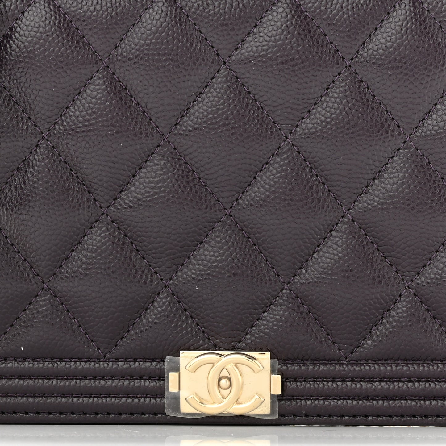 Caviar Quilted Boy Wallet On Chain WOC Dark Purple