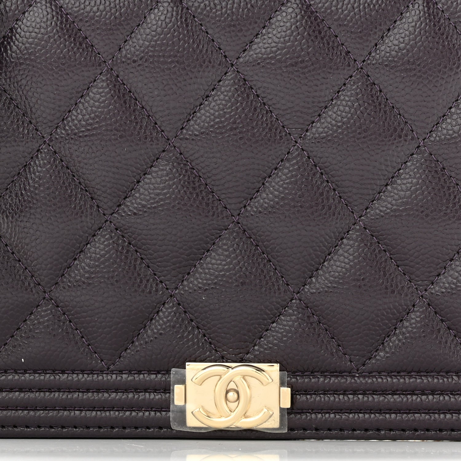 Chanel Caviar Quilted Boy Wallet On Chain WOC Dark Purple 8 of 12