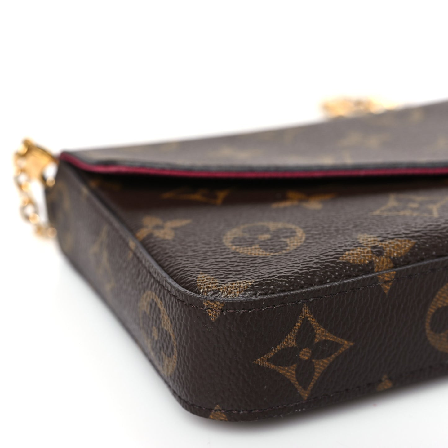 Monogram Pochette Felicie Chain Wallet Fuchsia