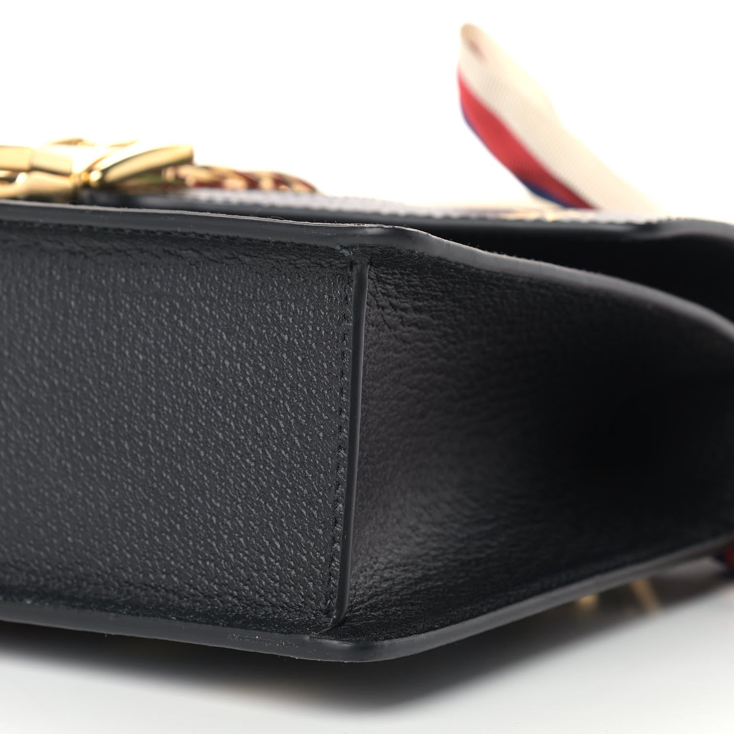Gucci Textured Calfskin Bee Star Print Small Sylvie Shoulder Bag Black 9 of 10
