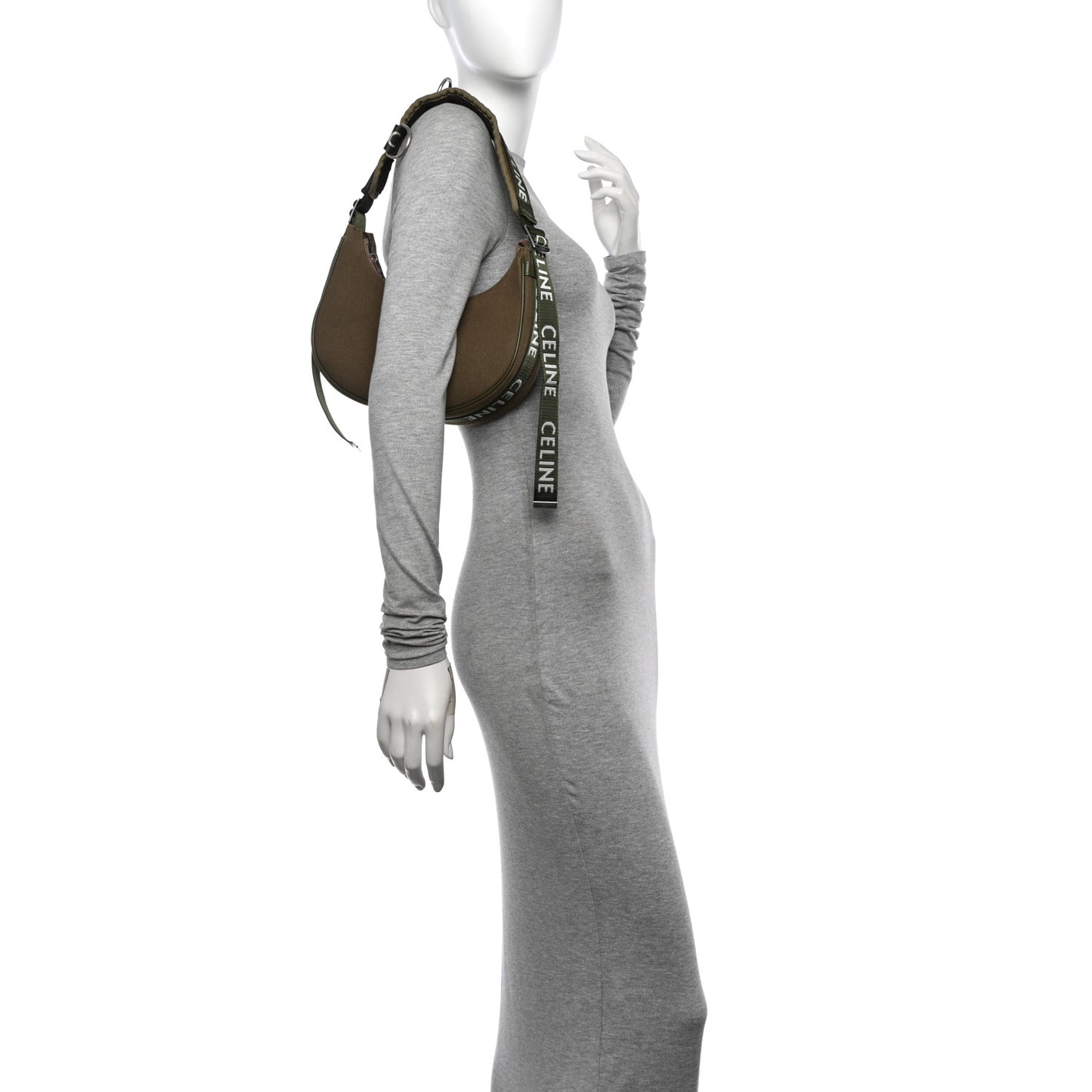 Cotton Gabardine Medium Ava Trekking Shoulder Bag Khaki