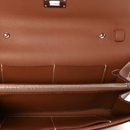 Hermes Evercolor Kelly Wallet To Go Gold 5 of 11