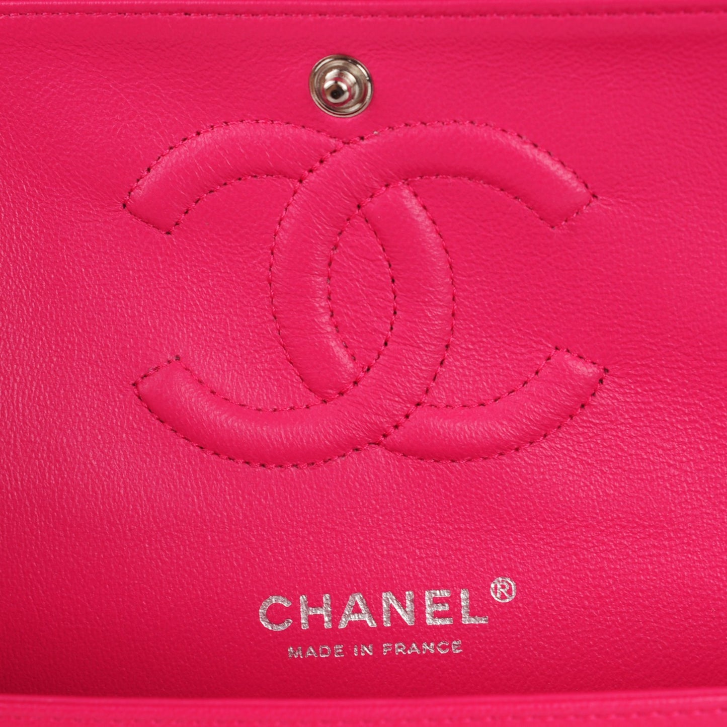 Lambskin Quilted Medium Double Flap Dark Pink