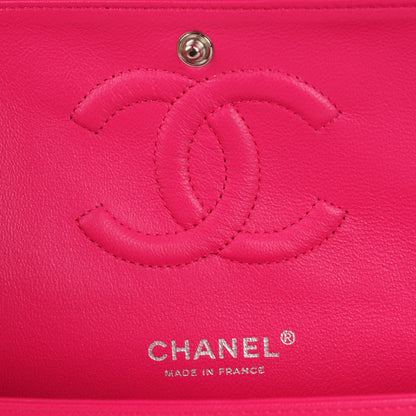 Chanel Lambskin Quilted Medium Double Flap Dark Pink 6 of 8