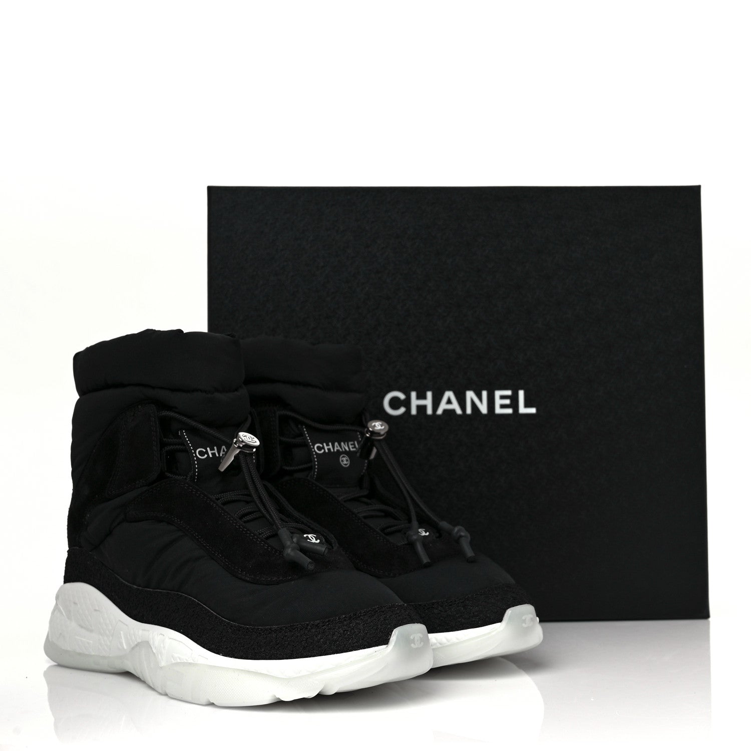 Chanel Nylon Suede Womens Short Boots 36.5 Black 16 of 16