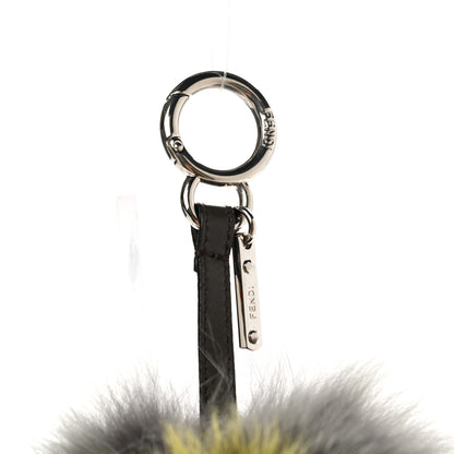 Fendi Fox Fur S ABCharm Bag Charm Grey Yellow 3 of 3