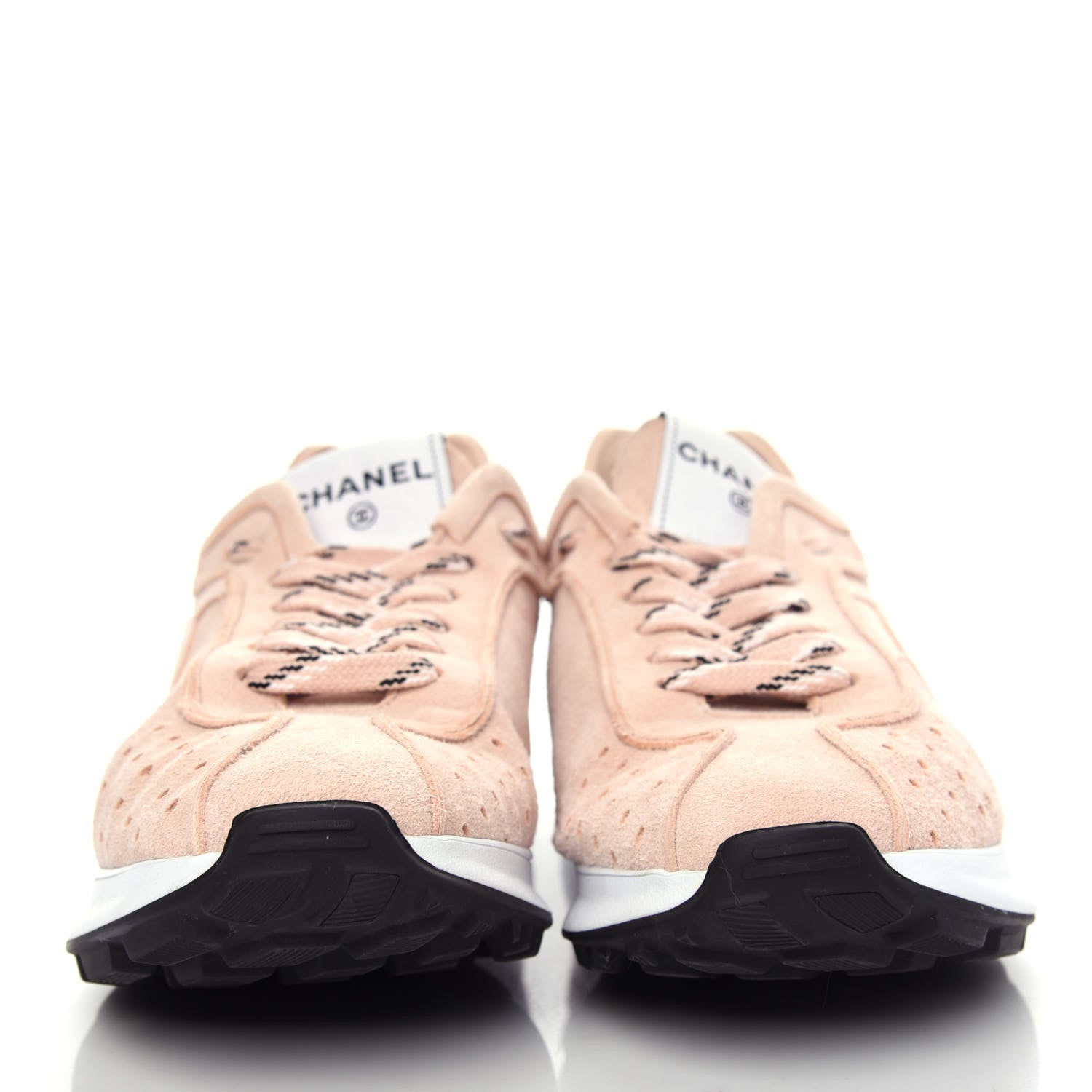 Chanel Suede Goatskin CC Sneakers 40.5 Light Pink 2 of 11