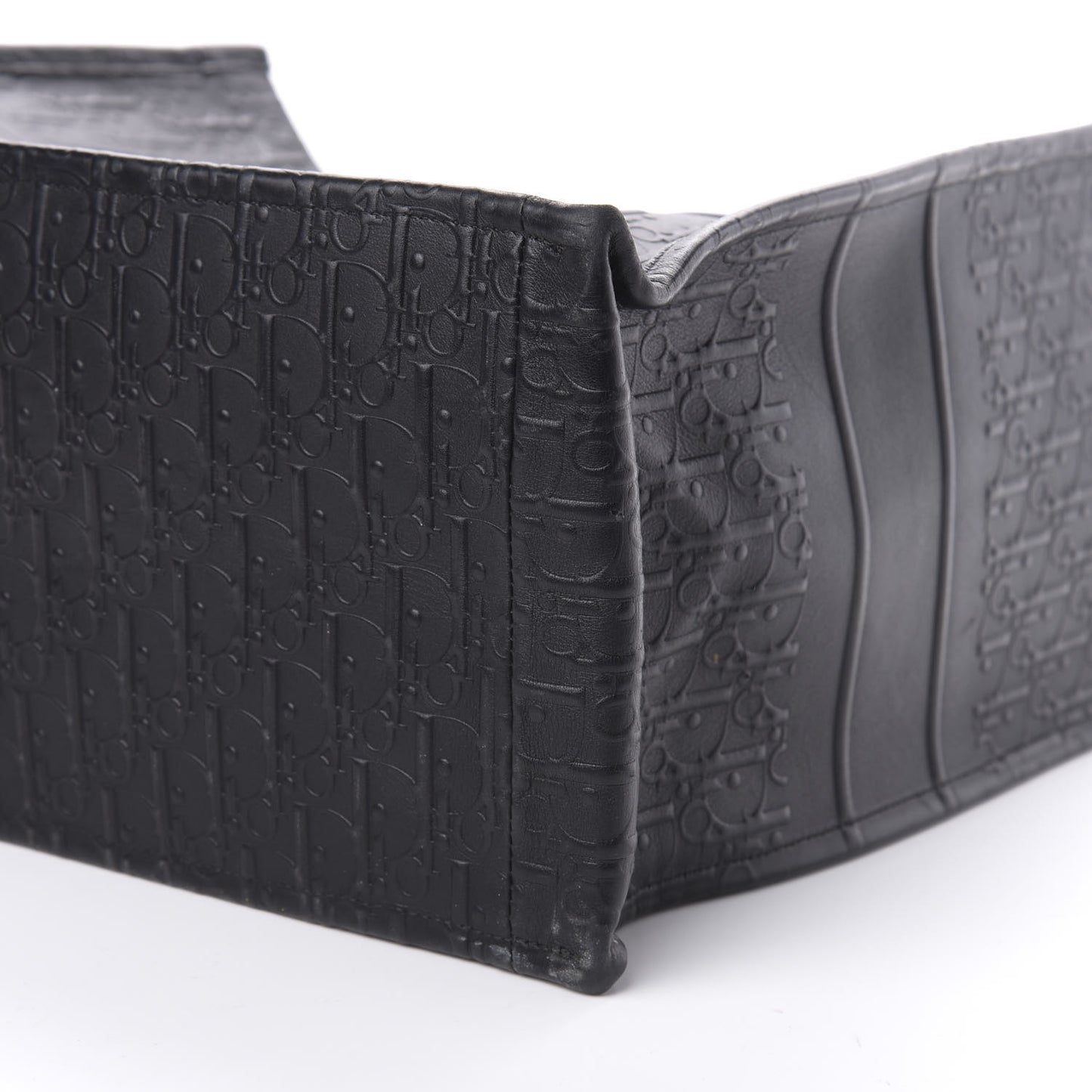 Oblique Calfskin Embossed Book Tote Black