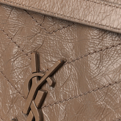 Saint Laurent Crinkled Calfskin Matelasse Monogram Medium Niki Chain Satchel Light Taupe 27 of 27