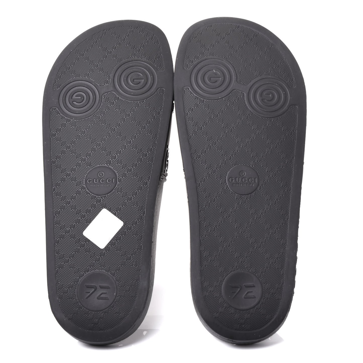 Rubber GG Monogram Perforated Womens Slide Sandals 38 Black