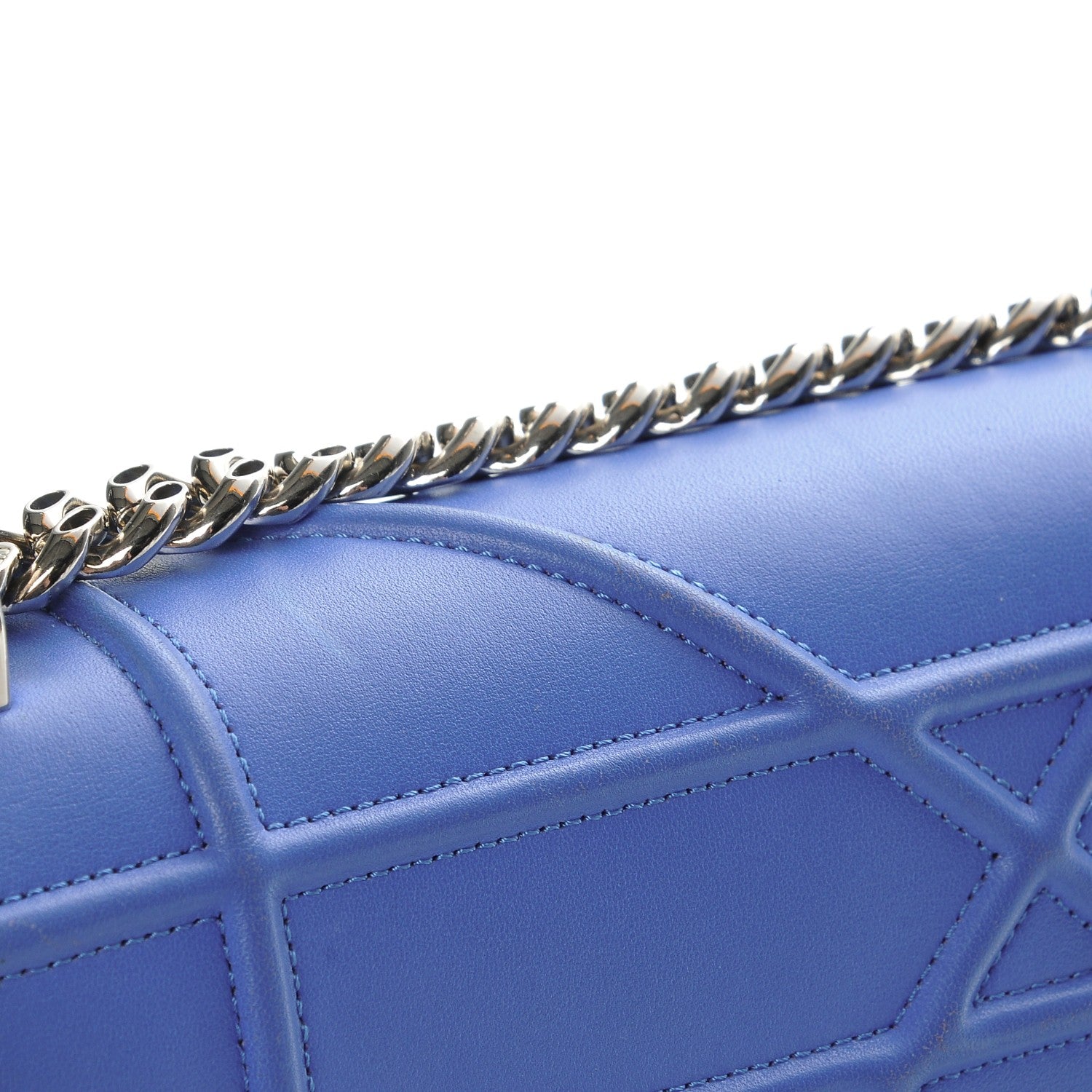 Christian Dior Lambskin Medium Diorama Flap Bag Blue 9 of 12