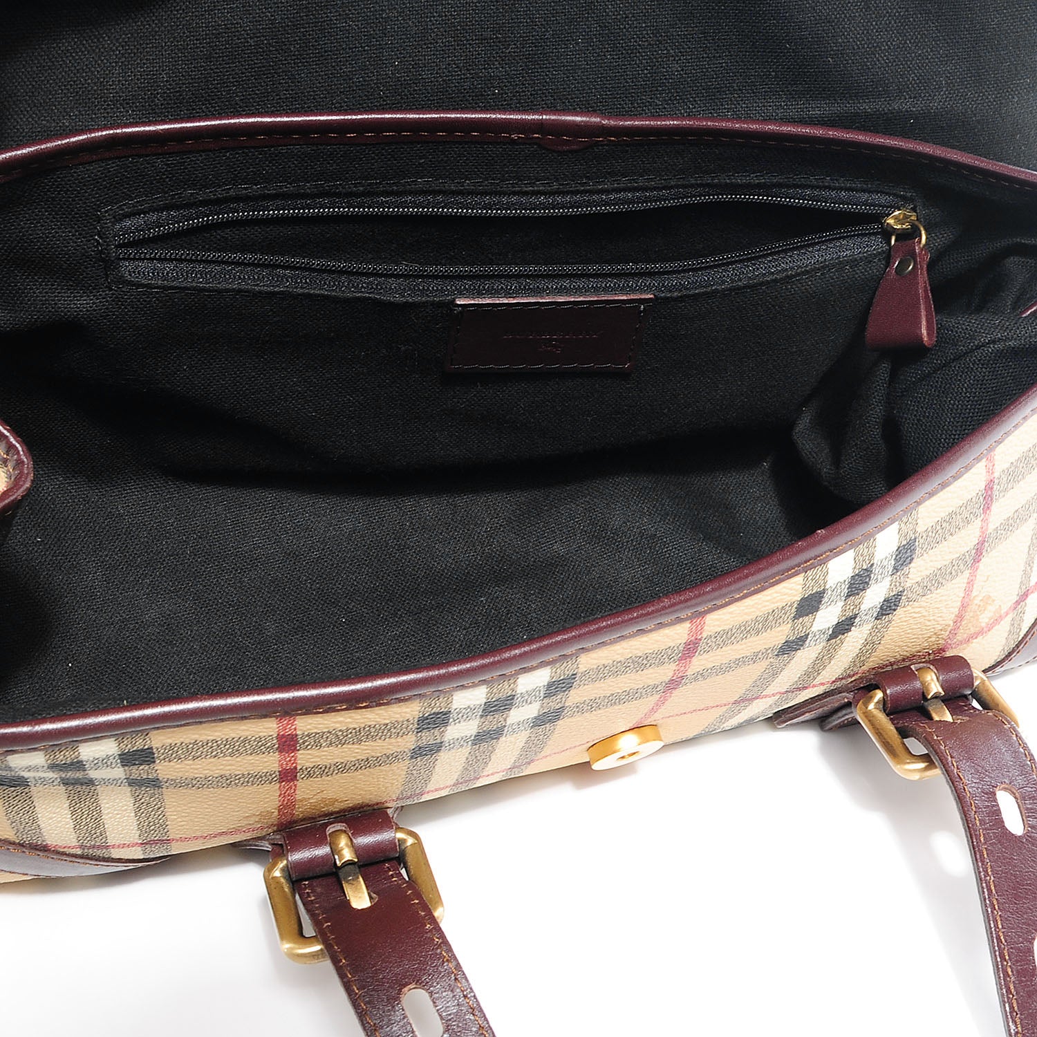 Burberry Haymarket Check Buckle Satchel 6 of 9