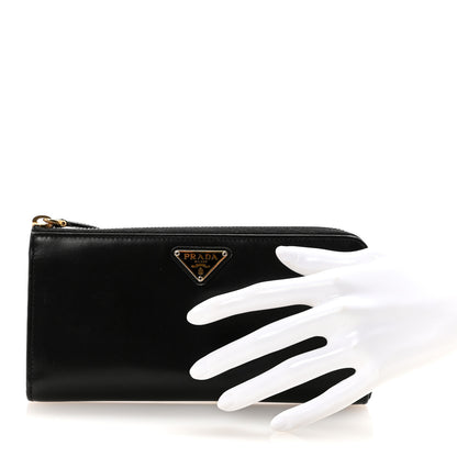 Prada Spazzolato Triangle Half Zip Wallet Black 2 of 6