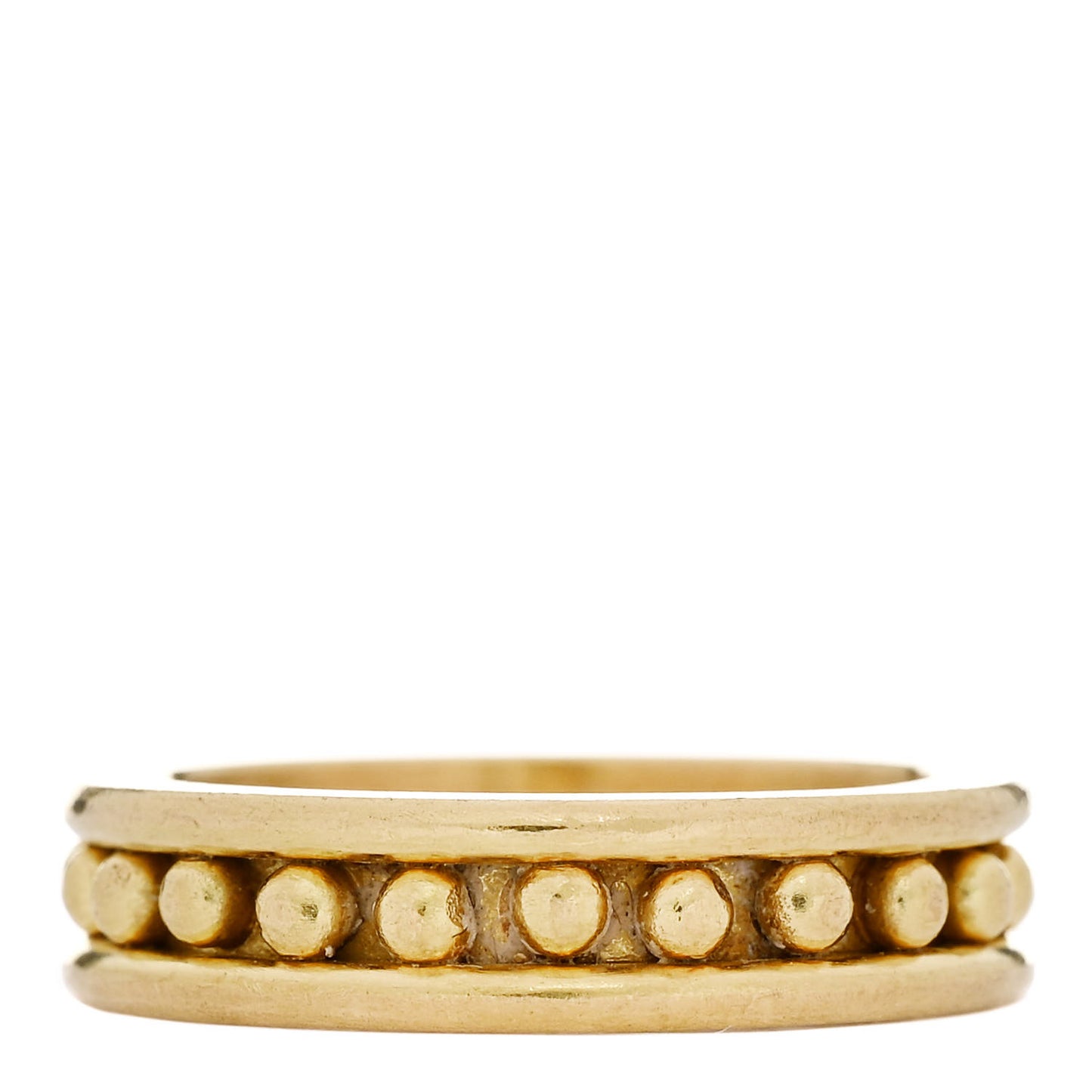 19K Yellow Gold Narrow Granulated Stack Ring 53 6.25