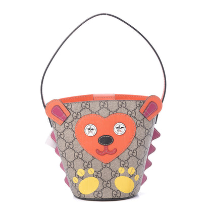 Gucci GG Supreme Monogram Childrens Hedgehog Bucket Bag Orange 1 of 10