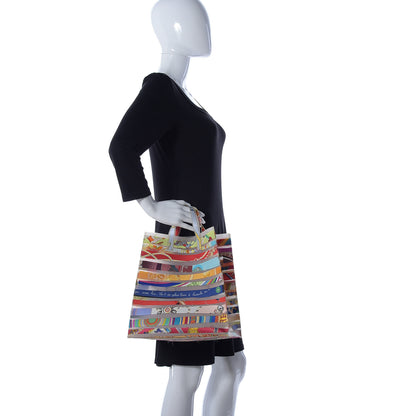 Hermes Rubber Silk Louvre Musuem Tote Multicolor 2 of 20