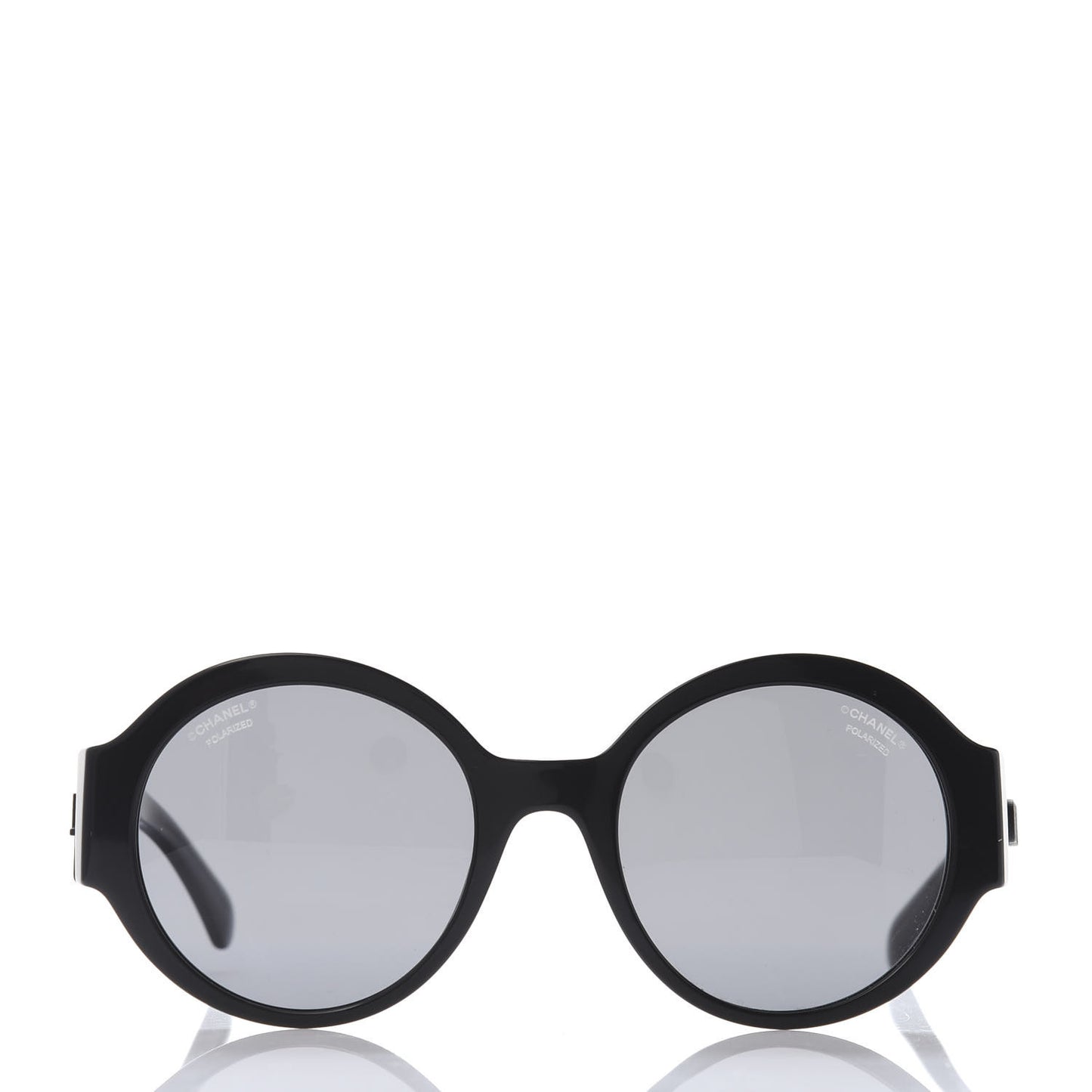 Acetate Polarized Round Sunglasses 5410 Black