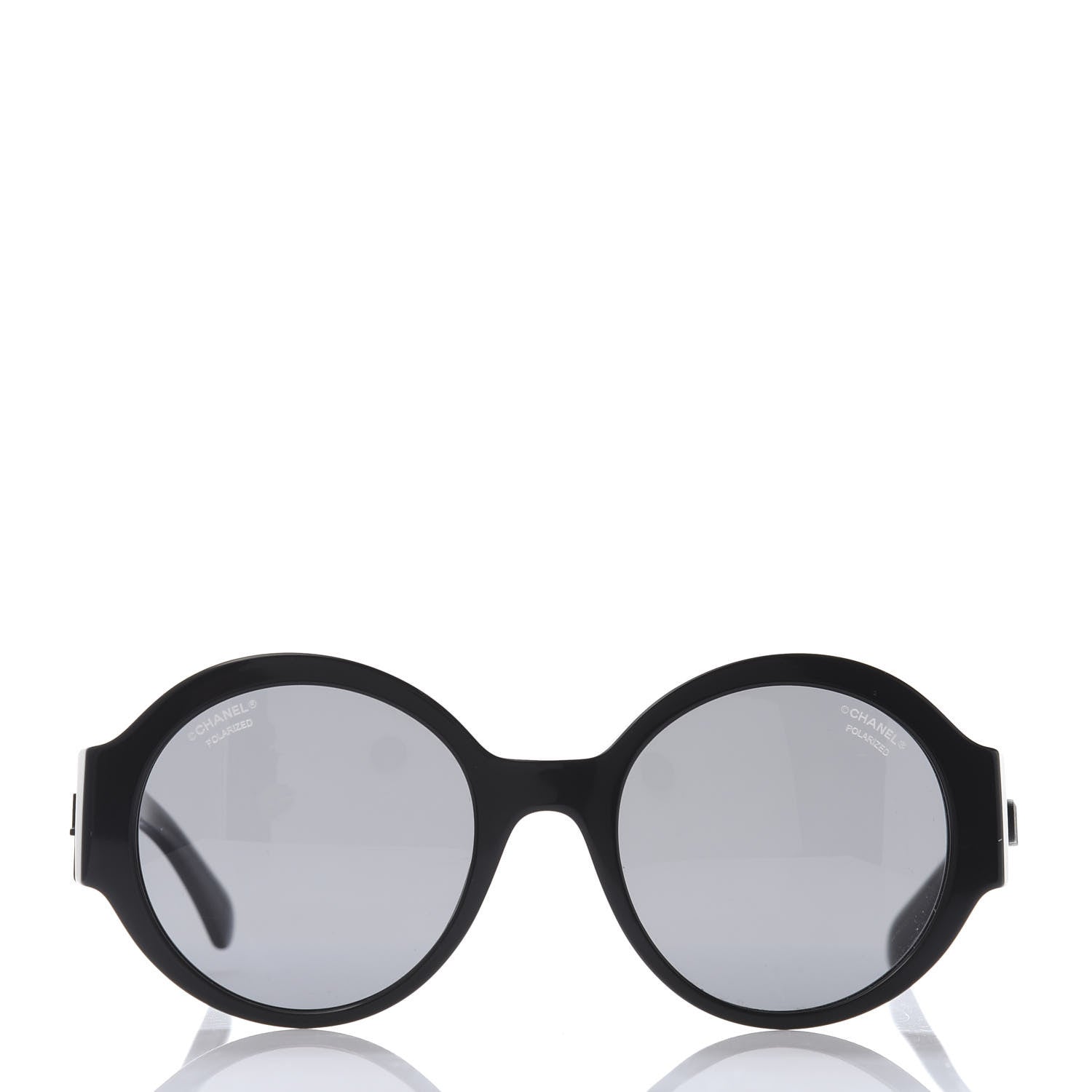 Chanel Acetate Polarized Round Sunglasses 5410 Black 2 of 7
