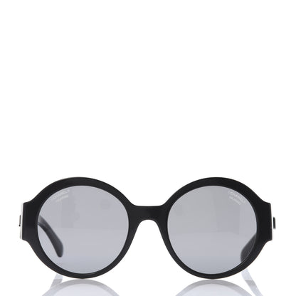 Chanel Acetate Polarized Round Sunglasses 5410 Black 2 of 7