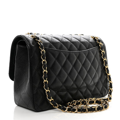 Chanel Caviar Quilted Jumbo Double Flap Black 3 of 10