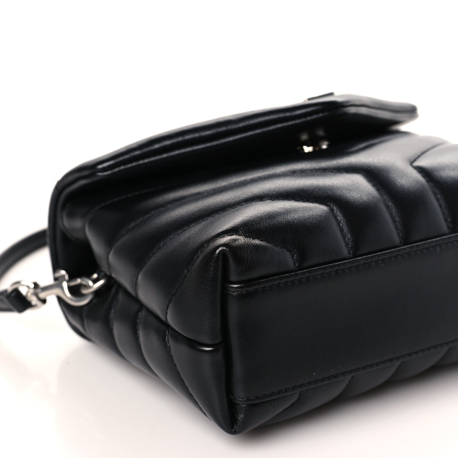 Saint Laurent Calfskin Y Quilted Monogram Toy Loulou Crossbody Bag Black 8 of 9