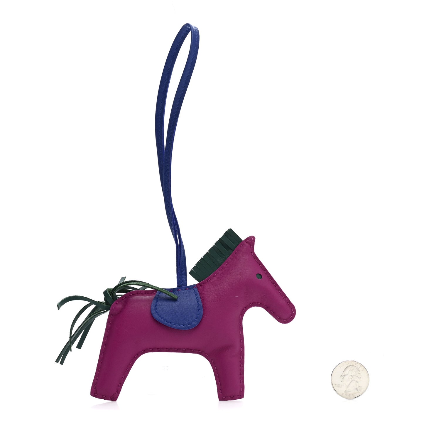 Milo Lambskin Grigri Rodeo Horse Bag Charm MM Rose Pourpre Bleu Electrique Malachite