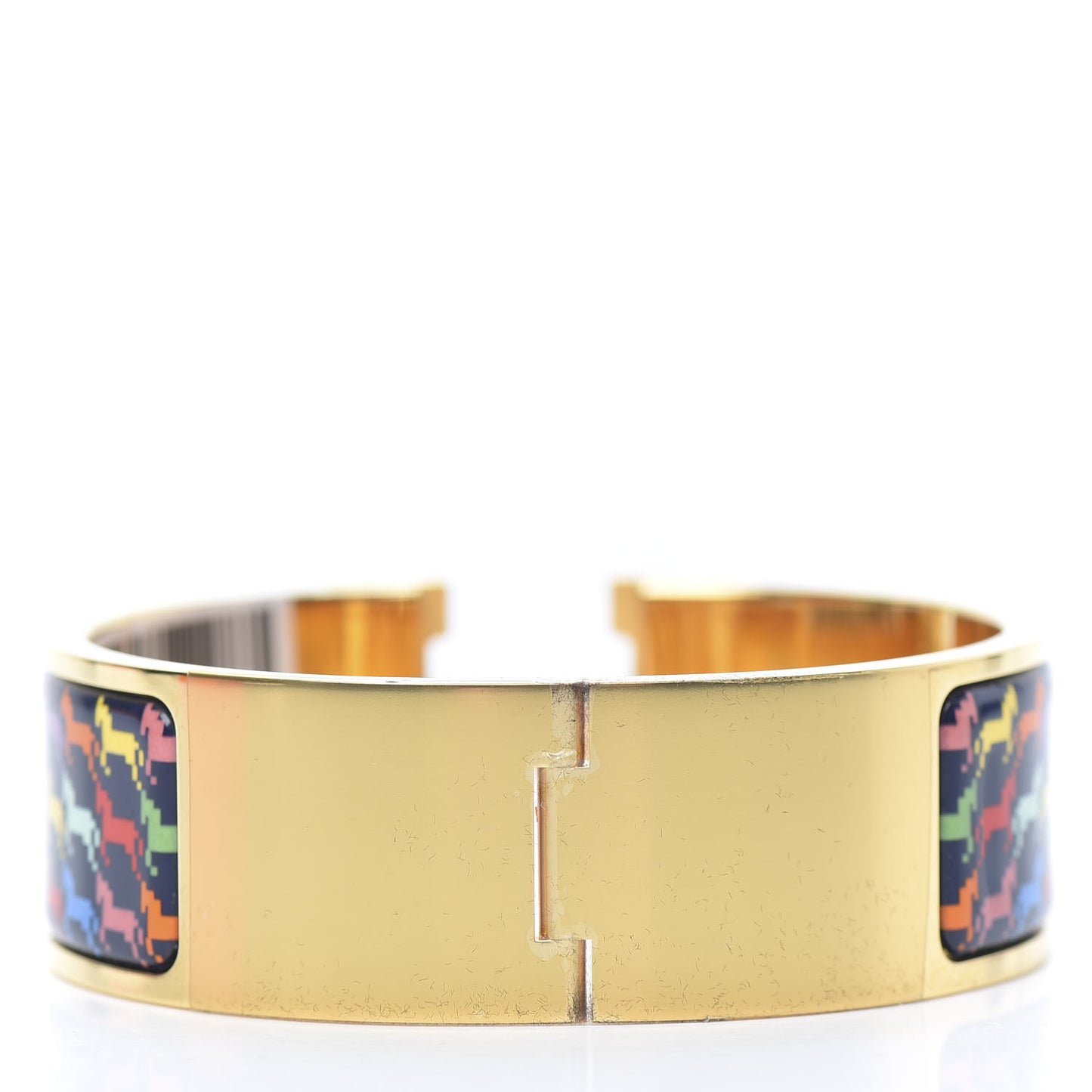 Enamel Cheval Pixel Wide Clic Clac H Bracelet PM Indigo Multicolor