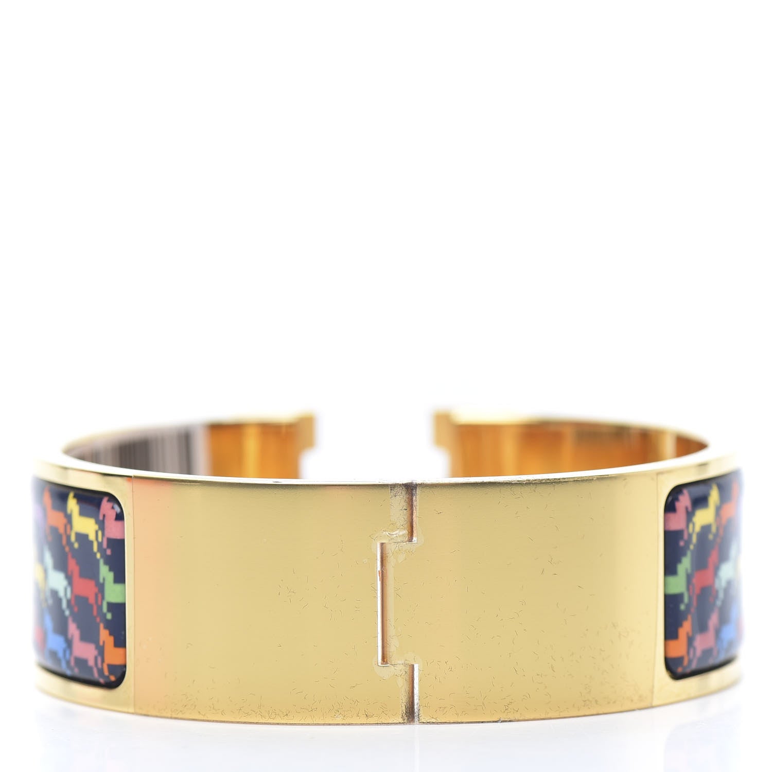 Hermes Enamel Cheval Pixel Wide Clic Clac H Bracelet PM Indigo Multicolor 3 of 6