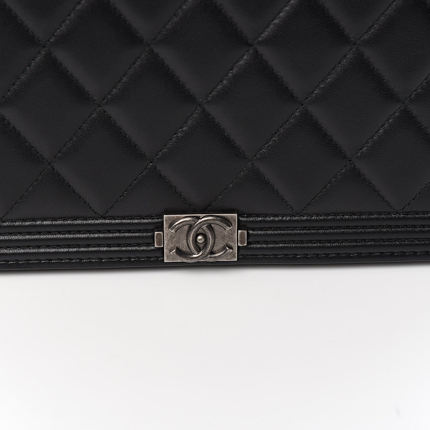 Lambskin Quilted Boy Wallet On Chain WOC Black