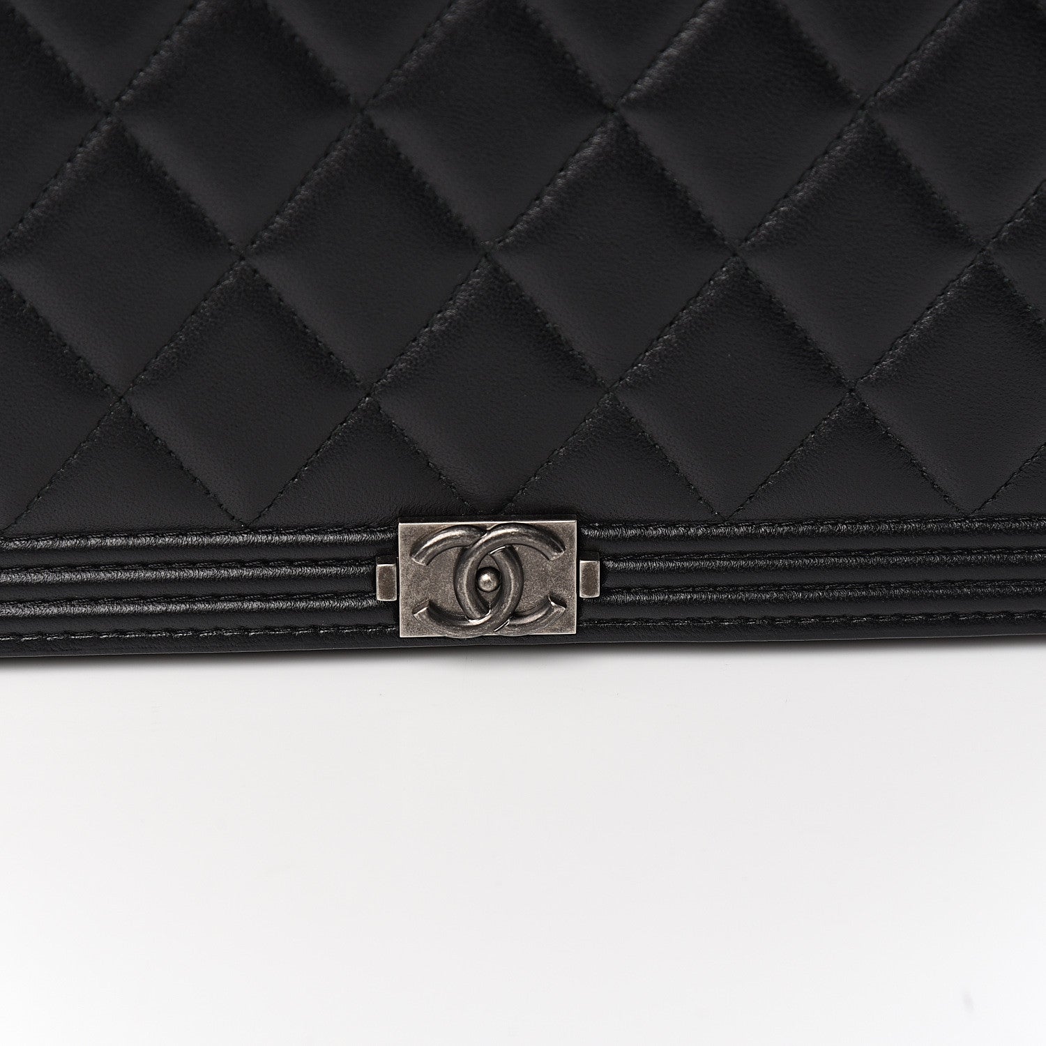 Chanel Lambskin Quilted Boy Wallet On Chain WOC Black 13 of 14