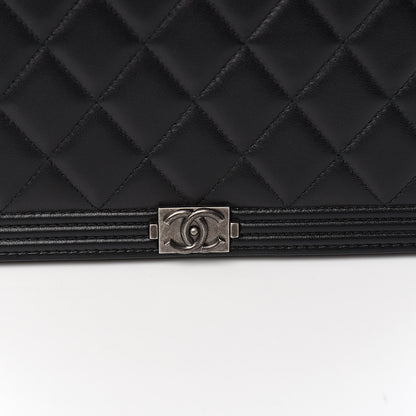 Chanel Lambskin Quilted Boy Wallet On Chain WOC Black 13 of 14