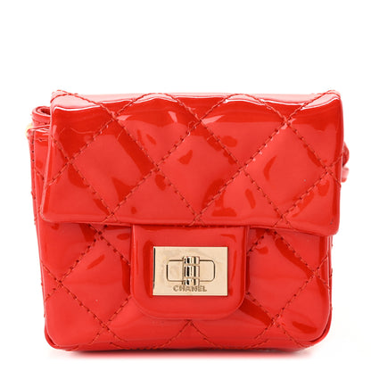 Chanel Patent Quilted 2.55 Ankle Wrist Bag Red 1 of 7