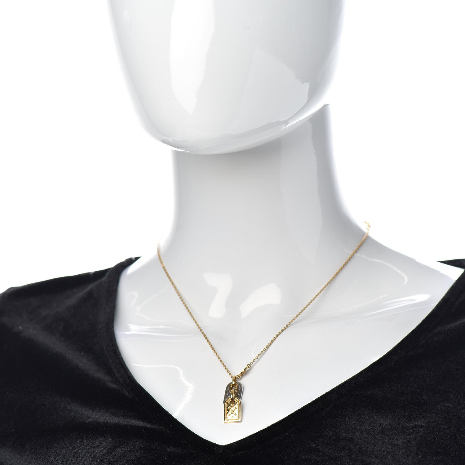 Louis Vuitton Nanogram Name Tag Necklace Gold 2 of 6