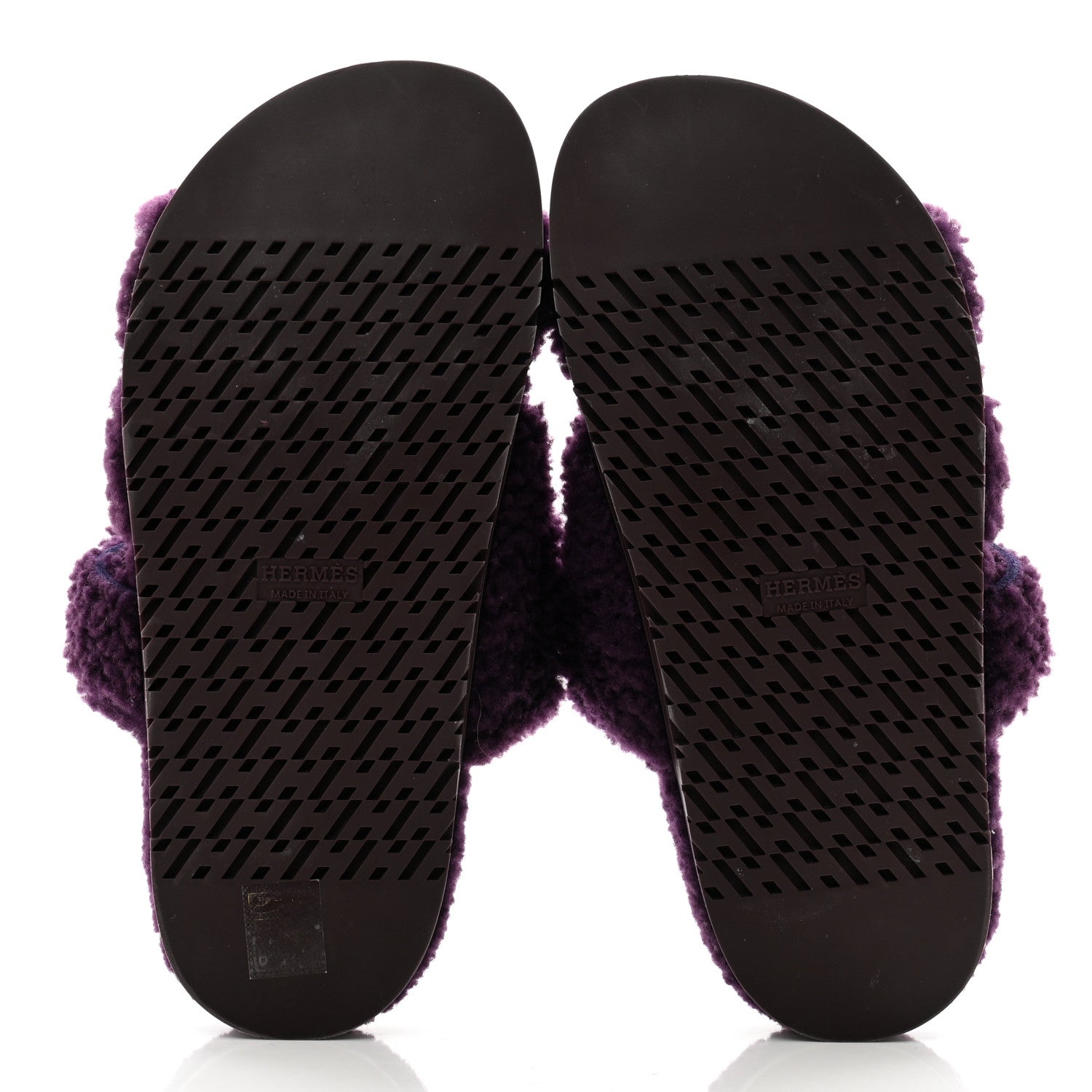 Hermes Woolskin Womens Chypre Sandals 37 Violet Fonce 6 of 10