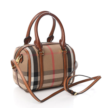 Burberry House Check Bridle Calfskin Small Alchester Bowling Bag Dark Tan 2 of 13