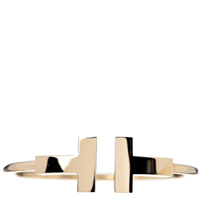 Tiffany 18K Yellow Gold T Wide Wire Bracelet 1 of 5