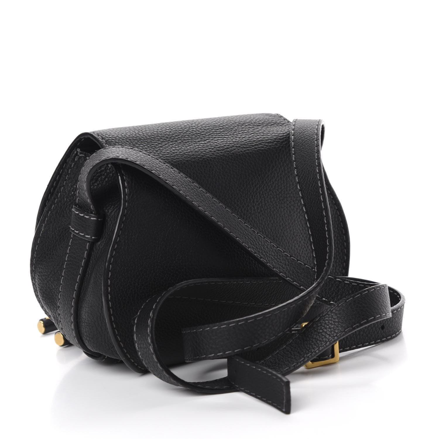 Chloe Calfskin Mini Marcie Round Crossbody Bag Black 3 of 10