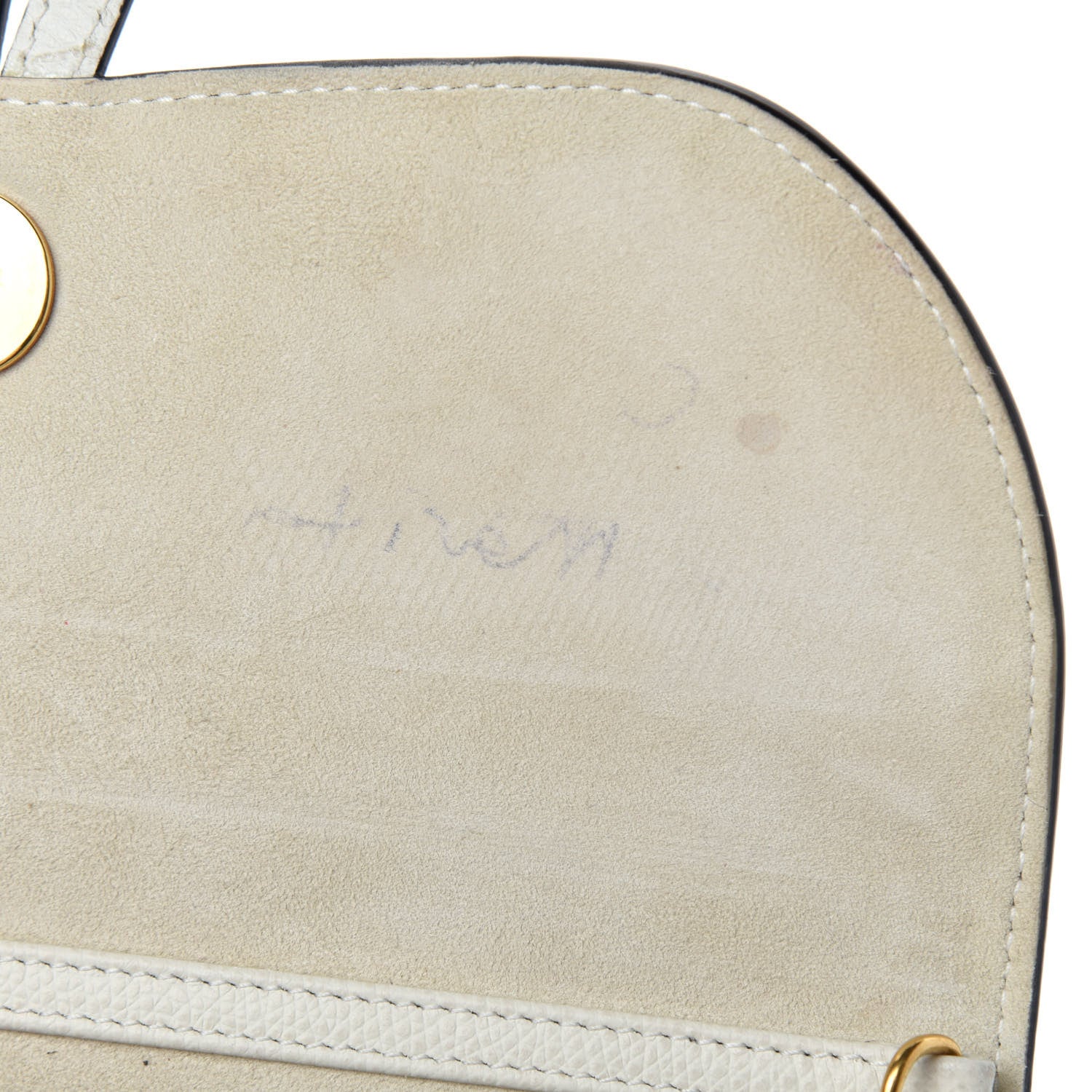 Christian Dior Grained Calfskin Saddle Chain Pouch Off White 8 of 11