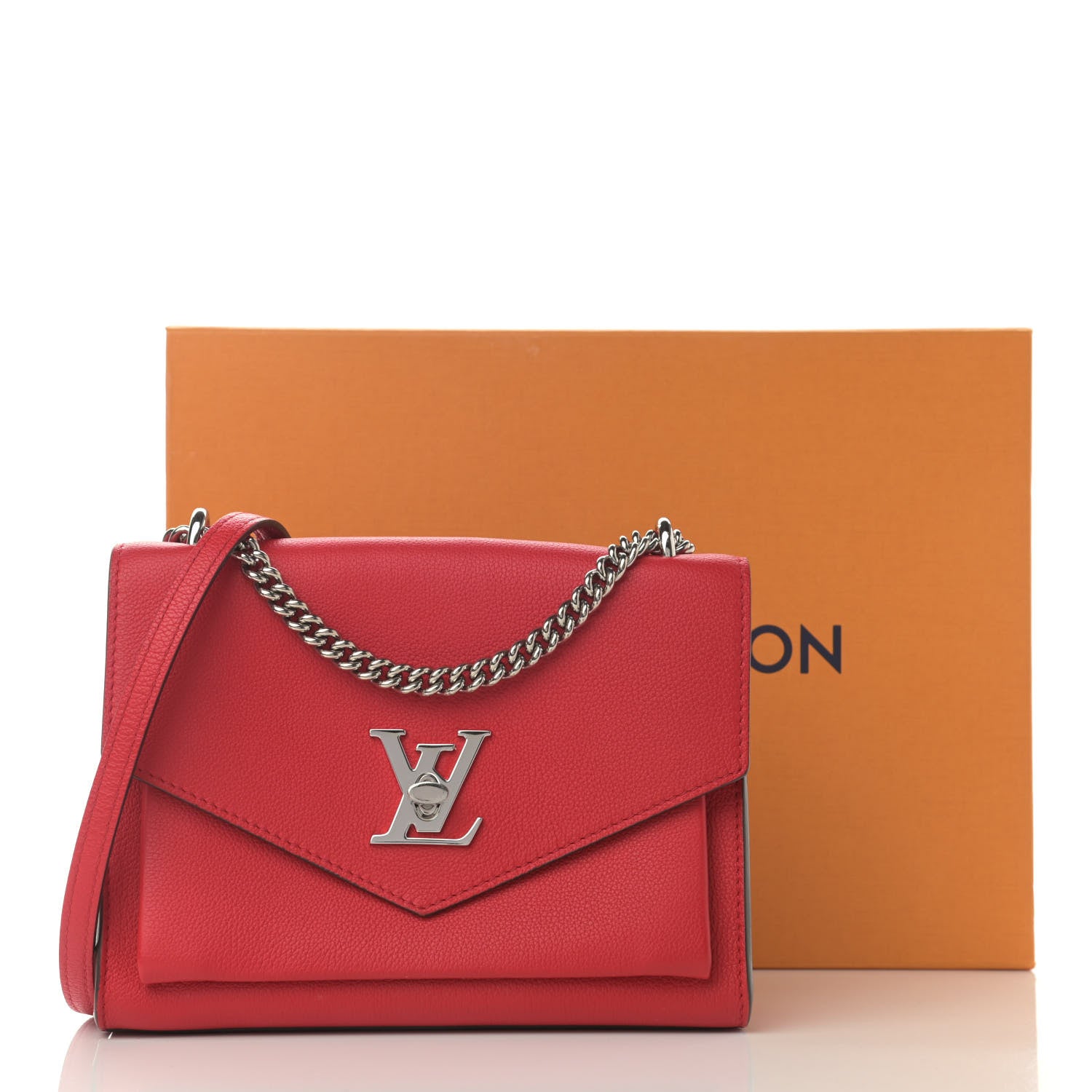 Louis Vuitton Soft Calfskin Mylockme Chain Bag BB Rubis 13 of 13