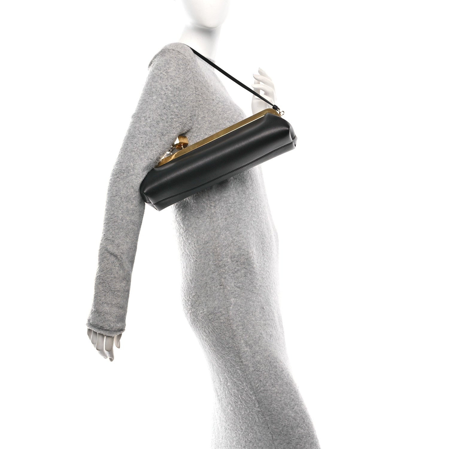 Jacquemus Lambskin La Pochette Salon Clutch Black 2 of 10