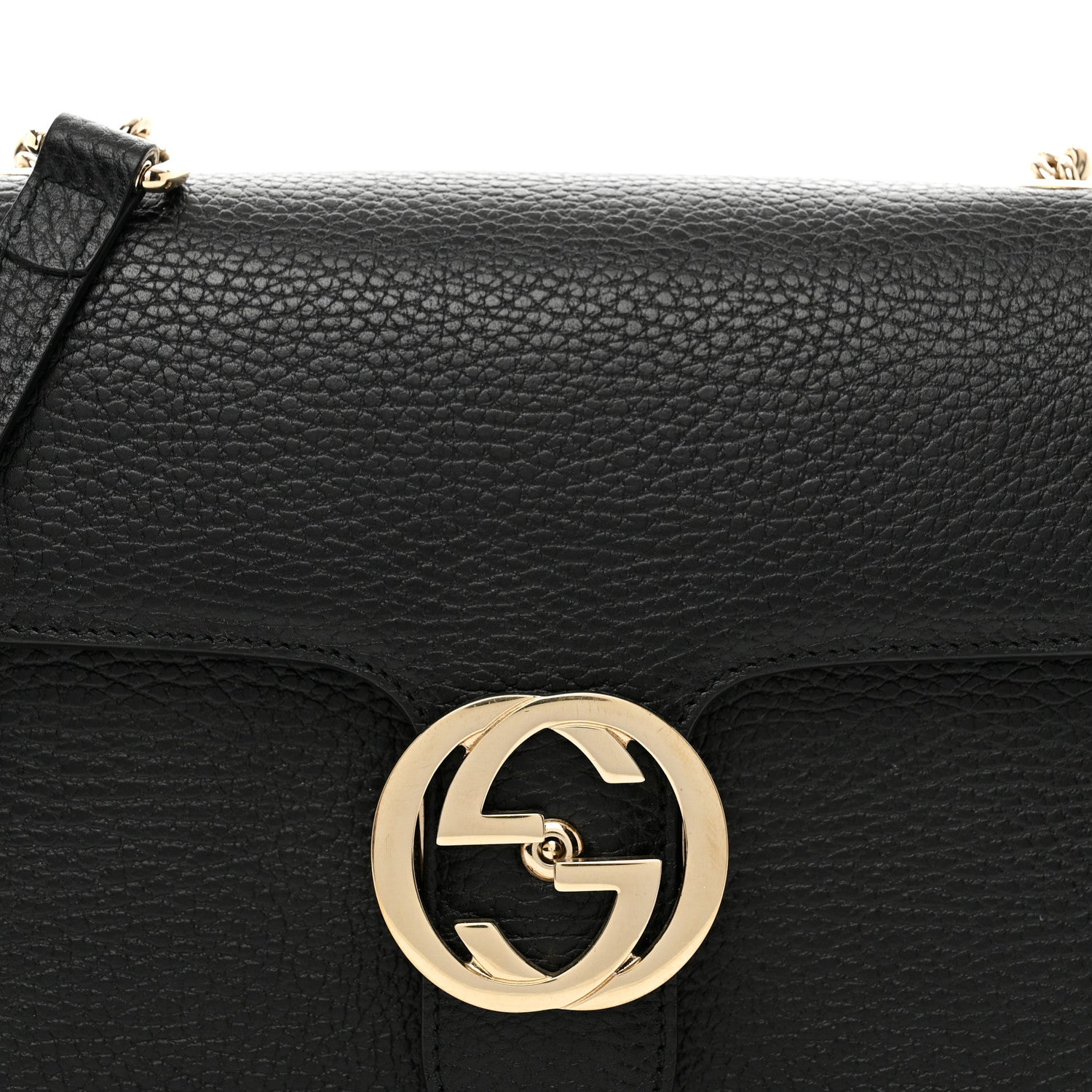 Gucci Dollar Calfskin Small Interlocking G Shoulder Bag Black 5 of 10