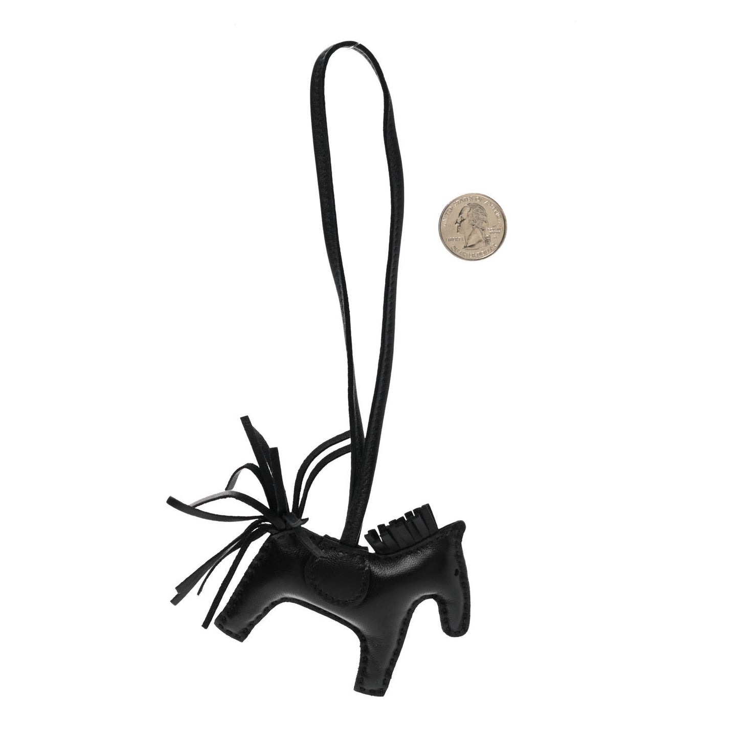 Milo Lambskin Grigri Rodeo Horse Bag Charm PM So Black
