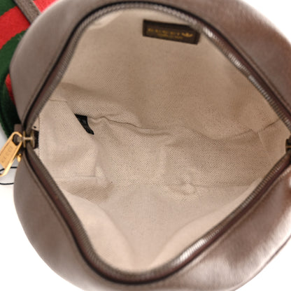 Gucci X ADIDAS Crystal Vintage Monogram Textured Dollar Calfskin Web Trefoil Small Ophidia Round Shoulder Bag Mid Natural Nut Off White New Acero 5 of 13