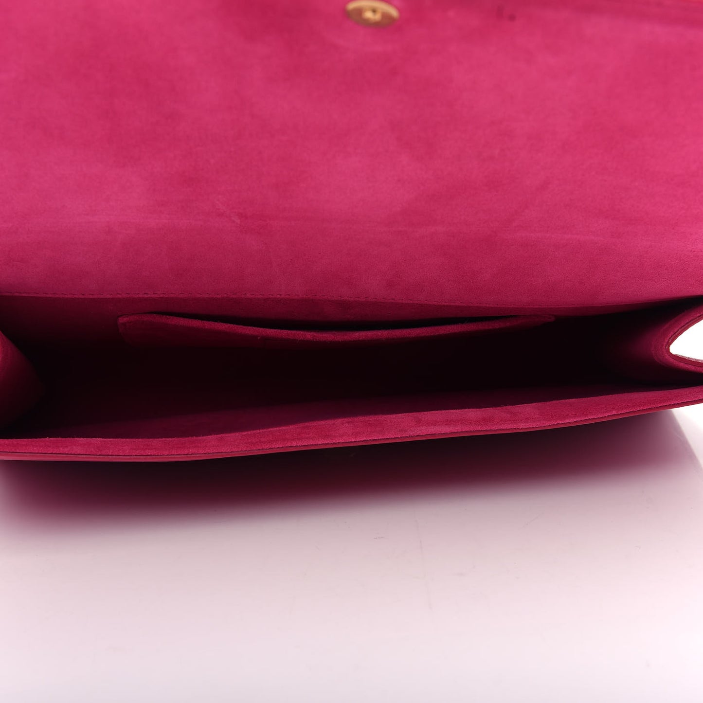 Calfskin Classic Y Ligne Clutch Fuchsia
